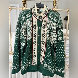 Christmas Sweater- Vintage hand knit 100% Cotton